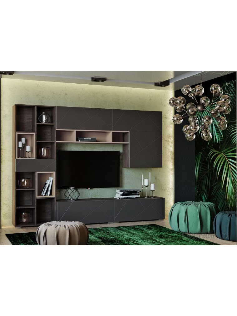 Стеллаж Summit 10 26 НМ 011.94 ПВХ софт графит / капучино / ясень анкор темный kr