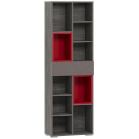 Стеллаж Summit 10 26 НМ 011.94 ПВХ софт графит / ярко-красный / ясень анкор темный kr