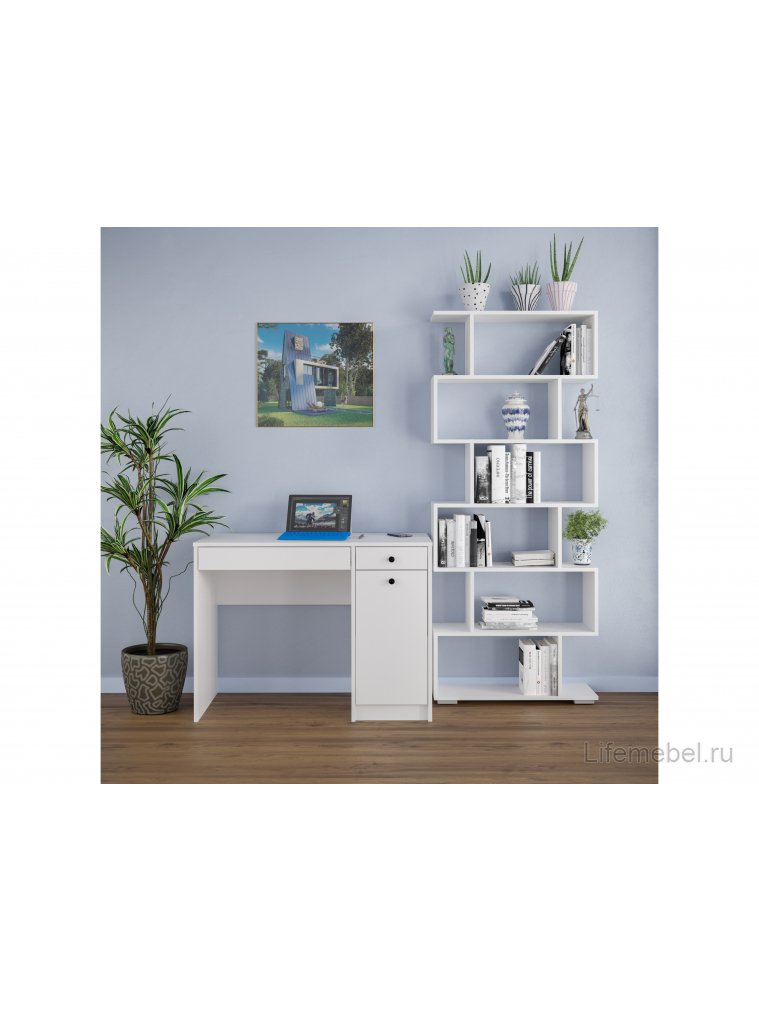 Стеллаж Найс 1 белый РЕ / белый РЕ