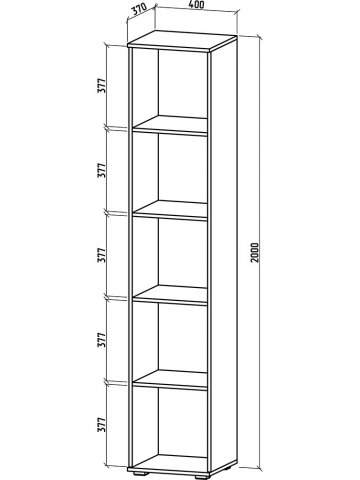 Стеллаж Тунис-1 дуб апрель темный