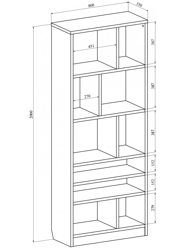 Стеллаж Виктория ВИ-3 дуб крафт золотой