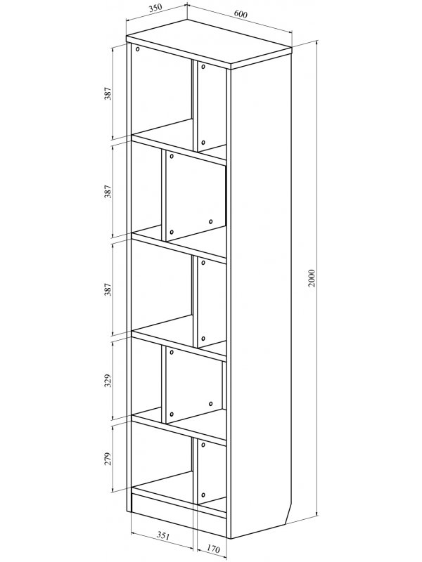 Стеллаж Виктория ВИ-6 дуб крафт золотой