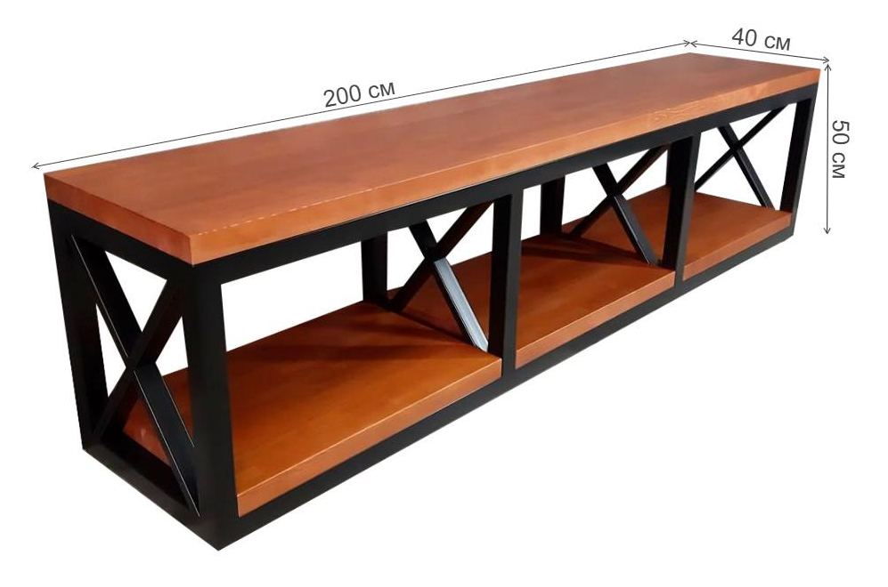 Тумба Akur Loft Tacoma металлокаркас черный декор вишня