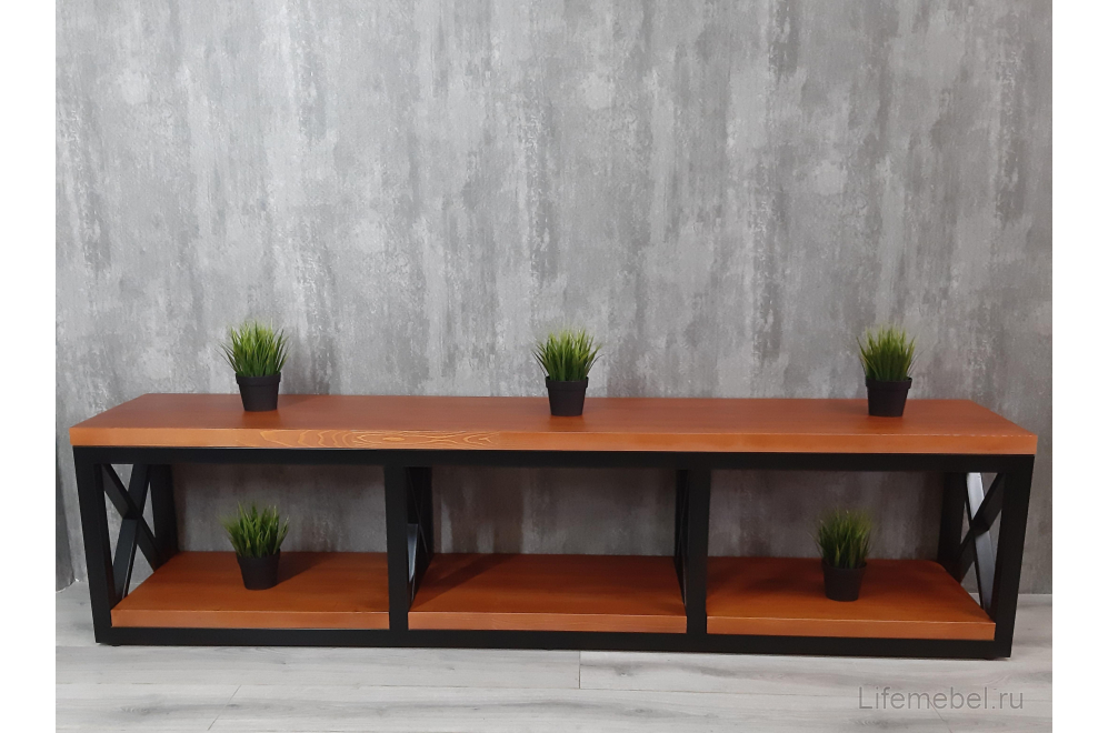 Тумба Akur Loft Tacoma металлокаркас черный декор вишня