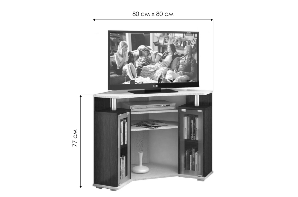 ТВ-тумба 044 2у венге / дуб молочный ТВ-тумба 044 2у венге / дуб молочный