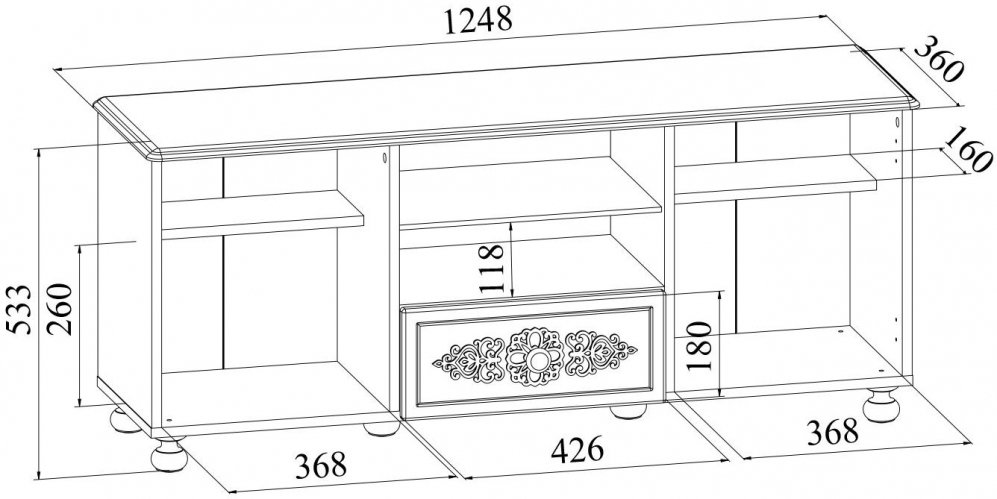 ТВ-тумба Ассоль АС-13 белое дерево