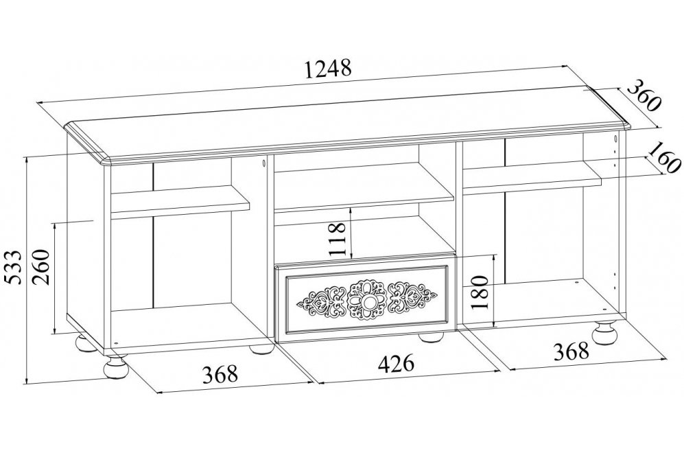 ТВ-тумба Ассоль АС-13 белое дерево