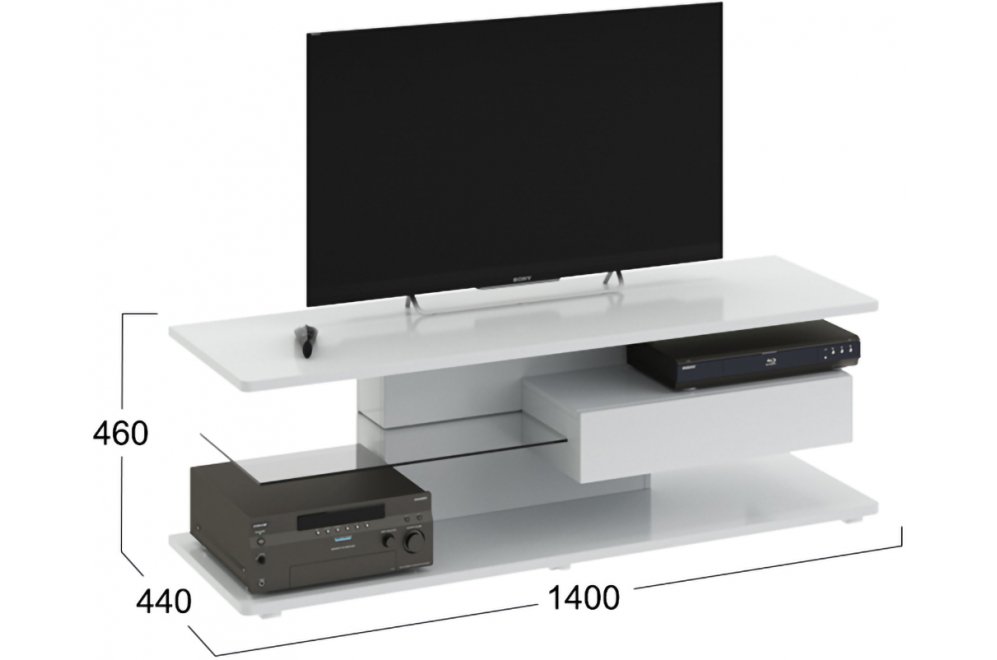 ТВ-тумба Diamond тип 1 белый глянец