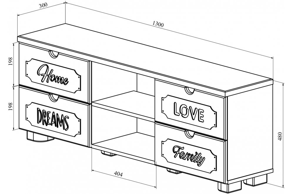 ТВ-тумба ДримСтар ДС-15 белое дерево