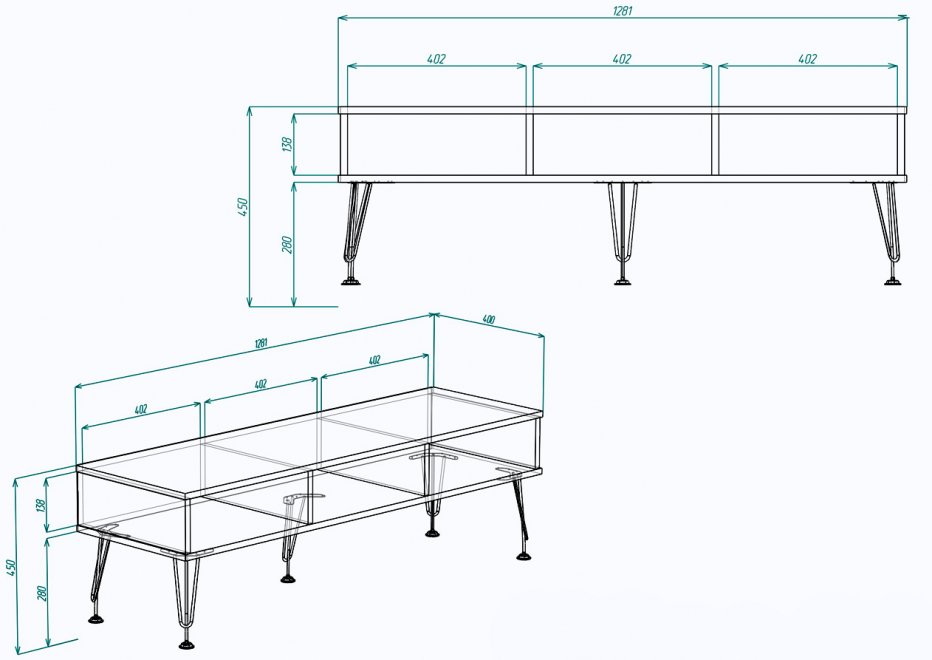 ТВ-тумба МегаKraft 010 белый