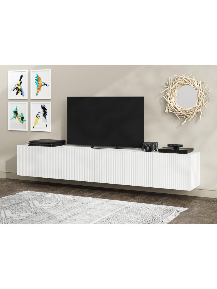 ТВ-тумба Морти белый гладкий / глянцевый белый