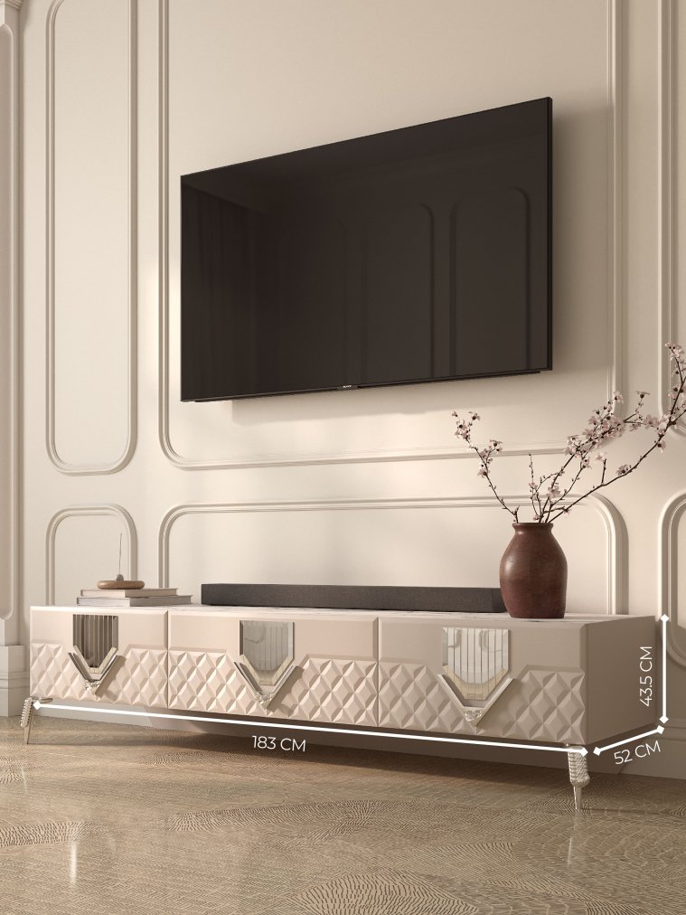 ТВ-тумба Савелья кашемир / серебро