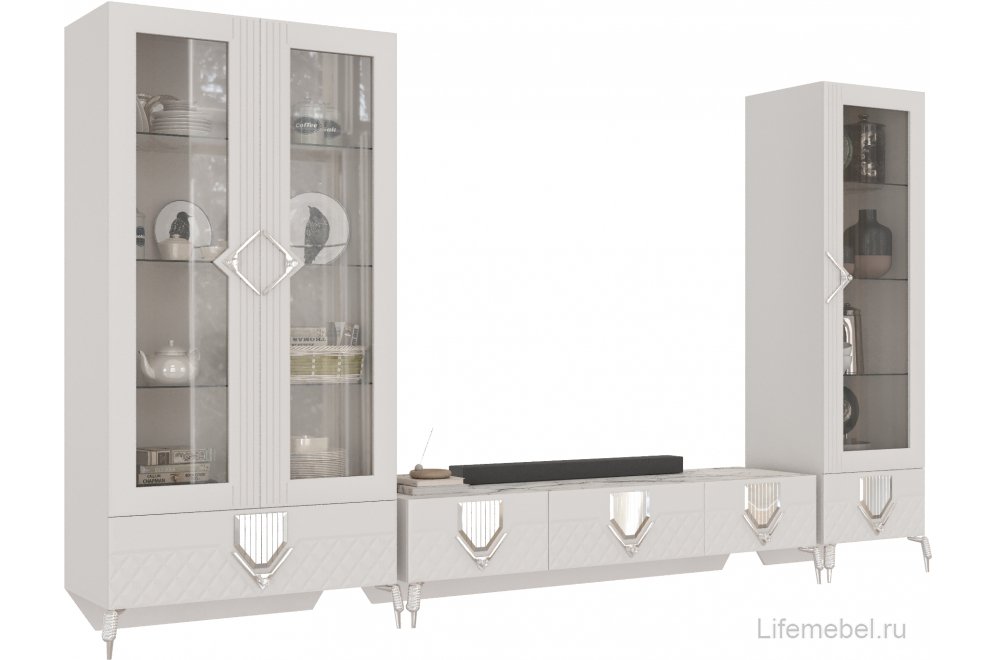 ТВ-тумба Савелья кашемир / серебро