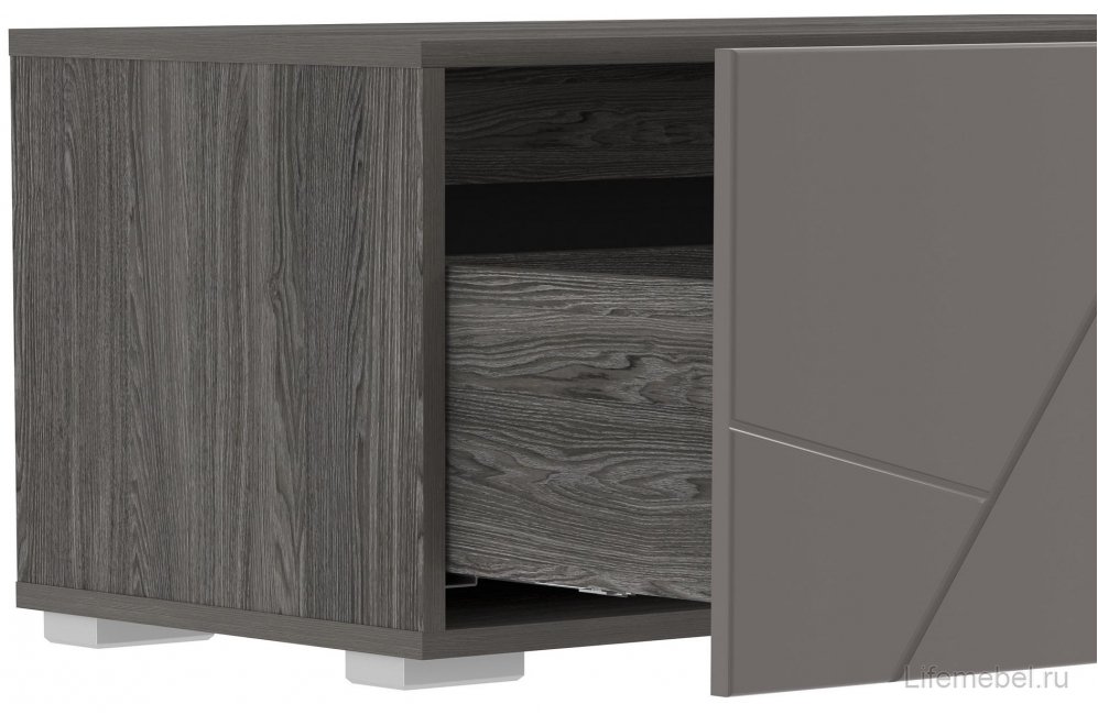 ТВ-тумба Summit 10 26 НМ 011.86-01 ПВХ софт графит / ясень анкор темный kr