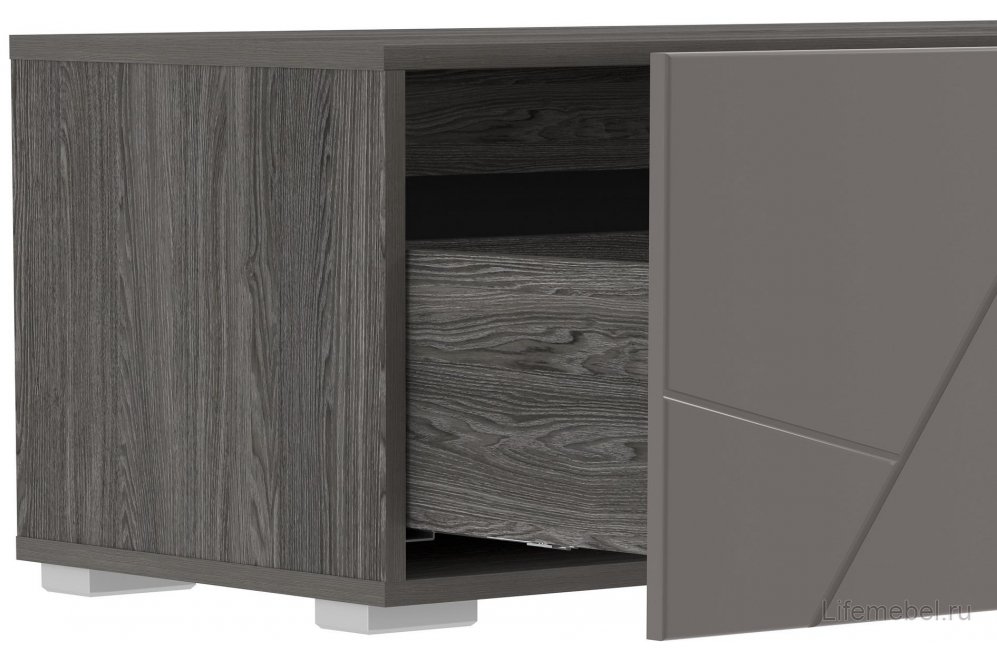 ТВ-тумба Summit 10 26 НМ 011.86 ПВХ софт графит / ясень анкор темный kr