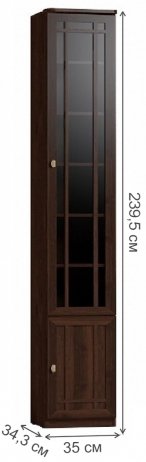 Шкаф для книг Sherlock 31 орех шоколадный правый