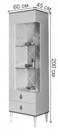 Витрина Rimini 1С левая орех империя / золото