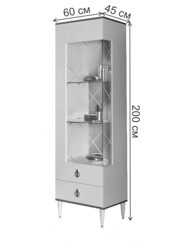 Витрина Rimini 1С левая орех империя / золото