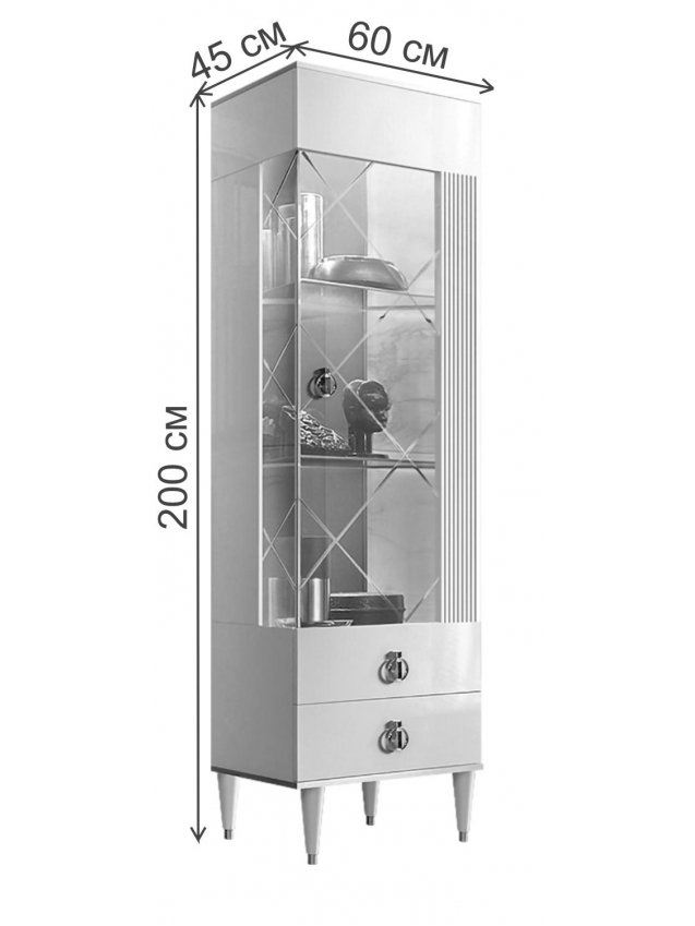 Витрина Rimini Solo правая орех империя / серебро