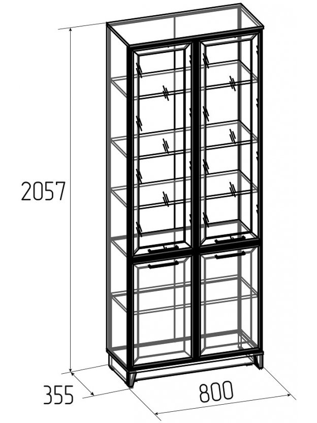 Витрина Аурелио 8 белый