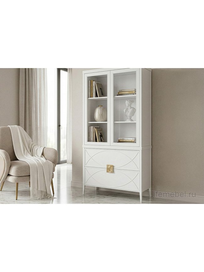 Витрина Аурум распашная бежевая