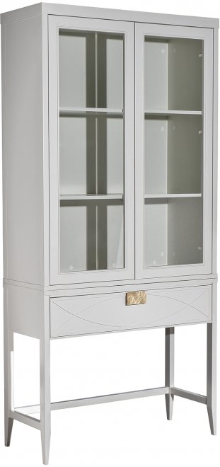 Витрина Аурум широкая два ящика бежевая