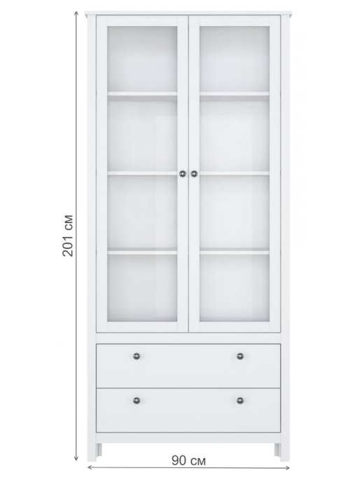 Витрина Хельга REG2W2S белый