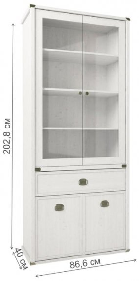 Витрина Magellan 2V2D1S сосна винтаж