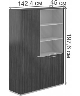 Офисный стеллаж NZ-0303+NZ-0311 бренсон трюфель