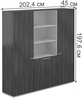 Офисный стеллаж NZ-0313+NZ-0331+NZ-0313 бренсон трюфель / серый камень