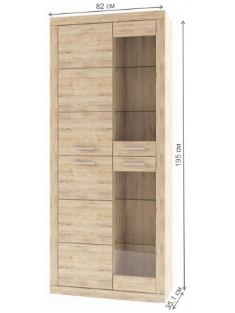 Витрина Oskar 2V2D дуб санремо