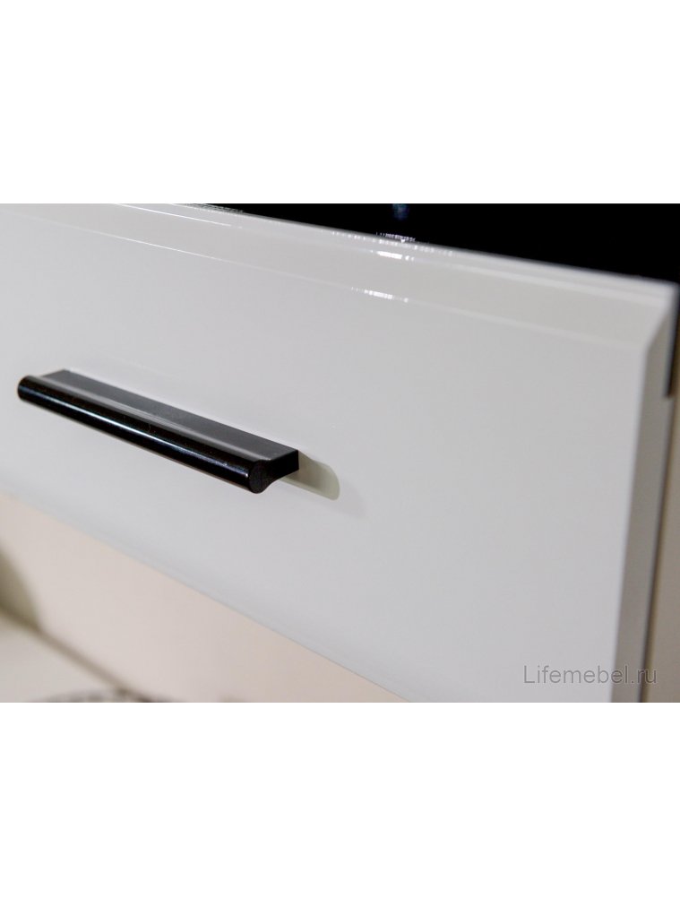 Витрина Азап левая белый жемчуг / белый глянец