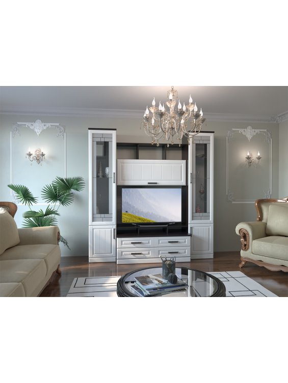 Витрина Рейна венге / белое дерево