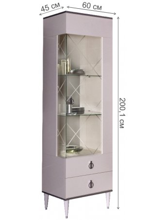 Витрина Rimini РМВ1-1С правая слоновая кость / серебро