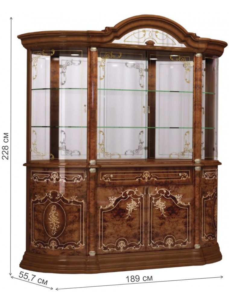 Витрина Роза 37.100.01 орех