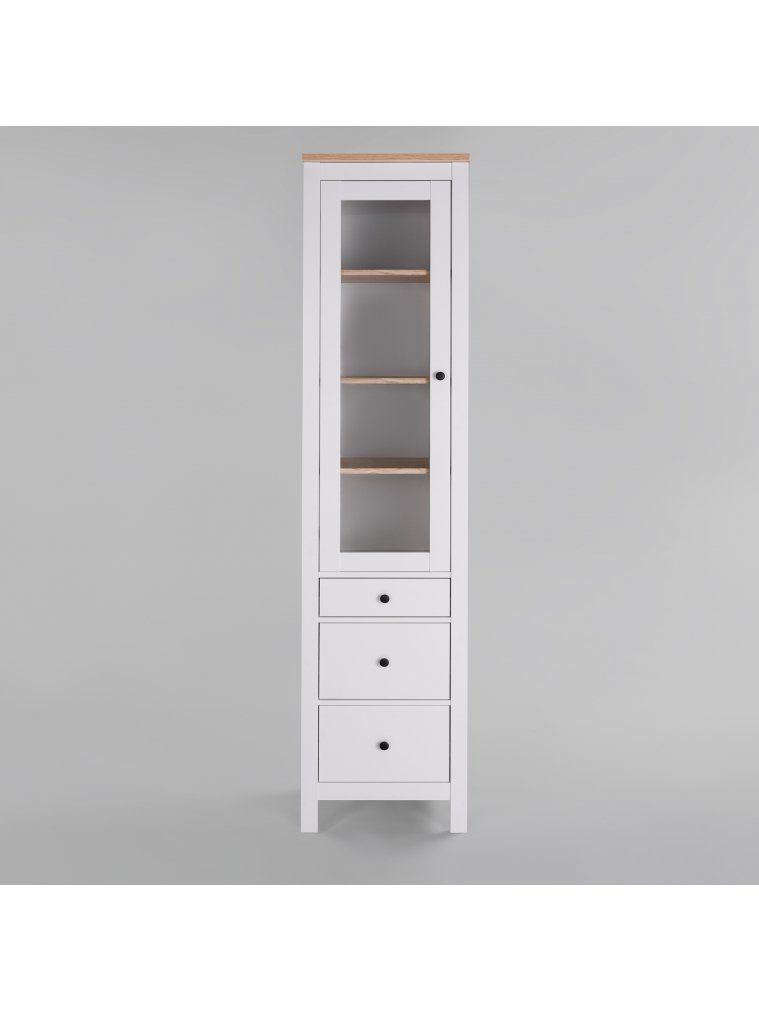 Витрина Сага 50 белый / ясень