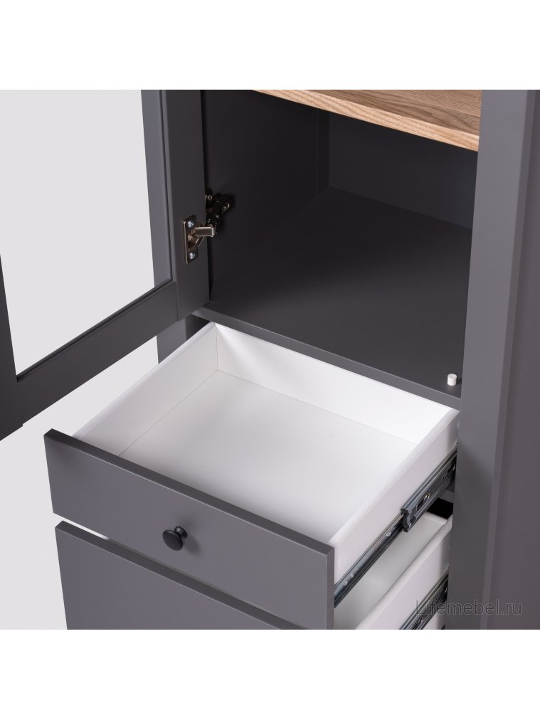 Витрина Сага 50 серый / ясень