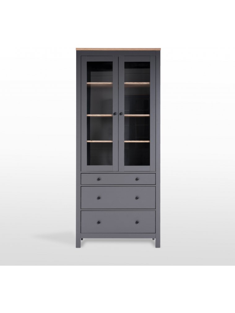 Витрина Сага 90 серый / ясень