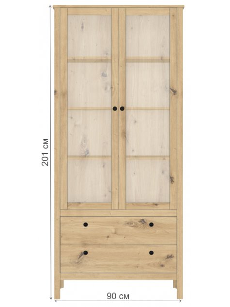 Витрина Хельга REG2W2S дуб артизан