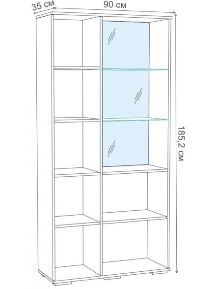 Витрина Ливорно ЛШ-6 орех донской