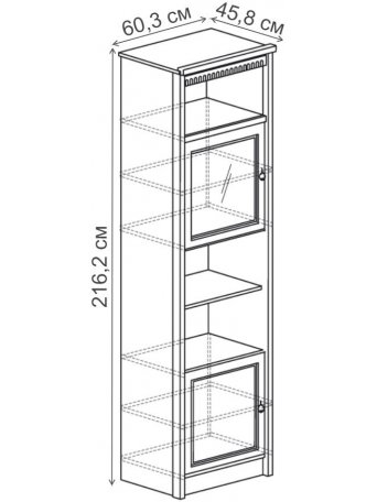 Витрина Лючия №186 дуб оксфорд серый