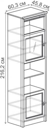 Витрина Лючия №186 дуб оксфорд серый
