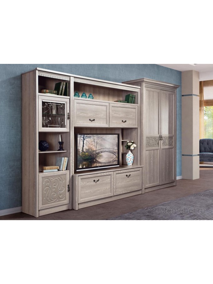 Витрина Лючия №186 дуб оксфорд серый