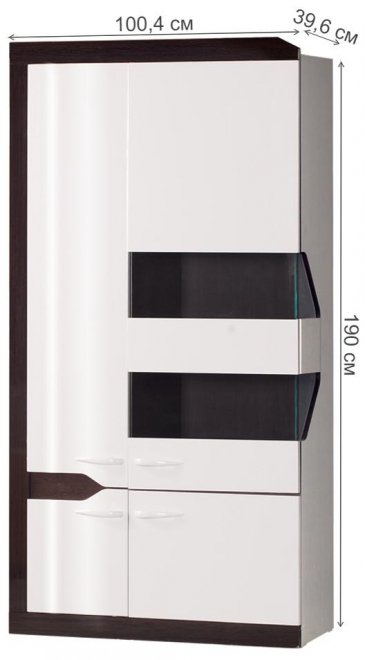 Витрина Ронда №306 венге / белая