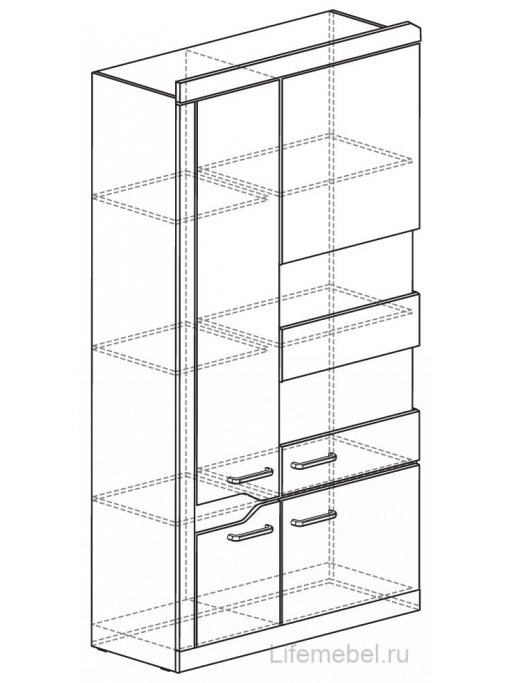 Витрина Ронда №306 венге / белая
