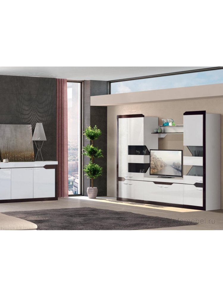 Витрина Ронда №306 венге / белая