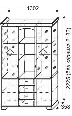 Витрина Венеция 30 бодега светлая