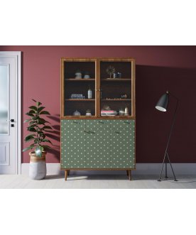 Книжный шкаф Воаб орех / принт 12