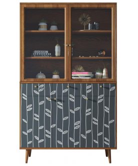 Книжный шкаф Воаб орех / принт 18