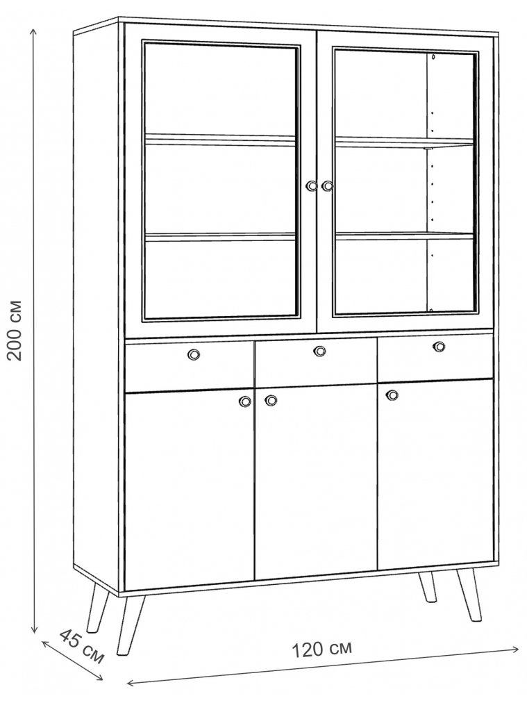 Витрина Воаб орех / принт 20